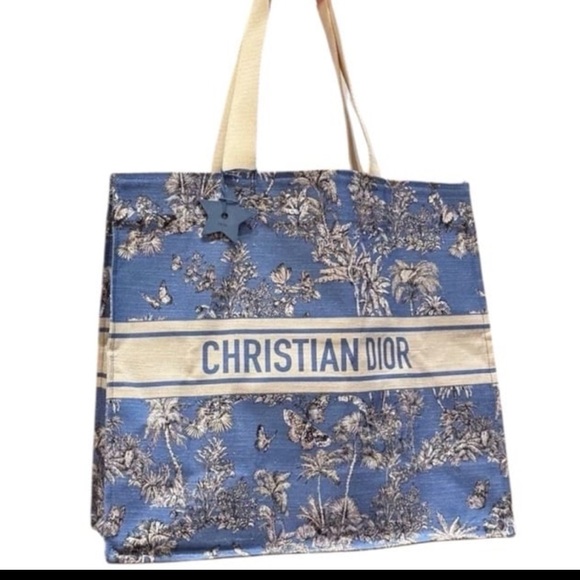 Dior Handbags - Christian Dior Diorriviera Blue & Cream Tote Bag NIP Dior Beauty Item